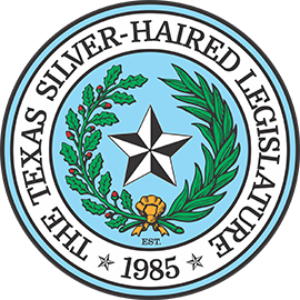 The Texas Silvder-Haired Legislature established in 1985 - official seal.